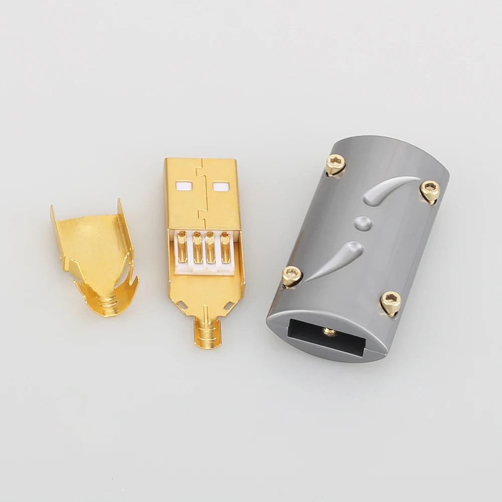 Viborg-cabo usb hi-fi, conector usb a, b e usb, banhado a ouro 24k
