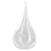 Прозрачная коническая стеклянная ваза, украшение для растений