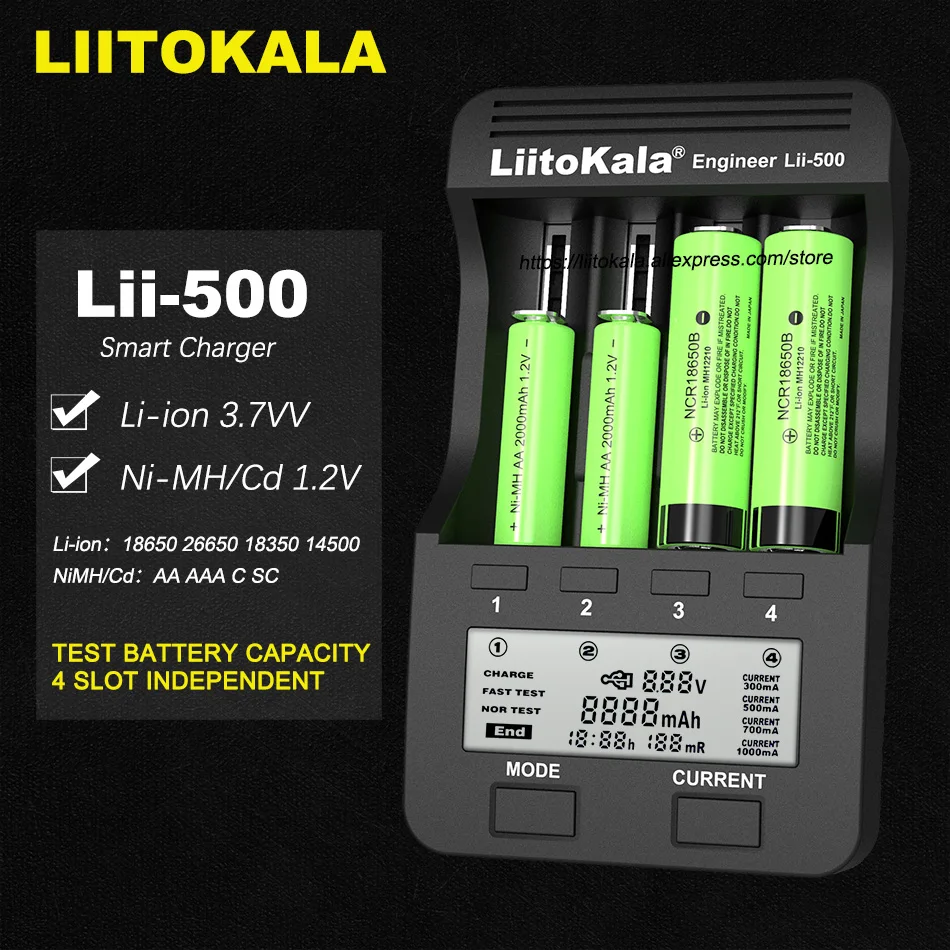 Аккумуляторная батарея LiitoKala Lii 500S S6 PD4 3 7 V 1 2 18650 26350 26650 18350 17500 AA AAA с ЖК