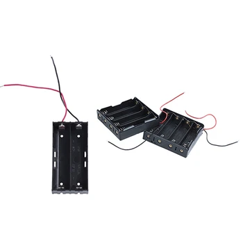 

1x Plastic 2 x 3.7 V 18650 Battery Holder Case Black & 5Pcs Plastic Durable Battery Holder Box for 4X18650 Battery