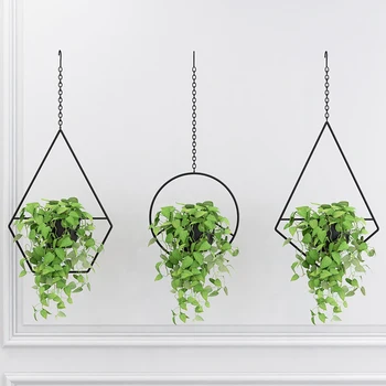 

Wall Hanging Plants Holder Iron Art Rustic Flower Container Pot Air Plants Rack Home Wedding vine Garden Decoration