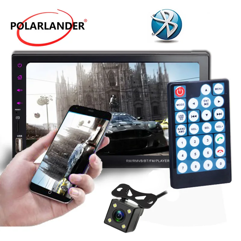 Автомагнитола MP5 с сенсорным экраном 9 языков 2 DIN 7 дюймов Bluetooth FM/TF/USB функция