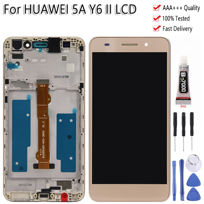 ЖК-дисплей 5 дюйма для Huawei 5A Y6II камера L23 L03 L21 AL00 сенсорный экран качество AAA