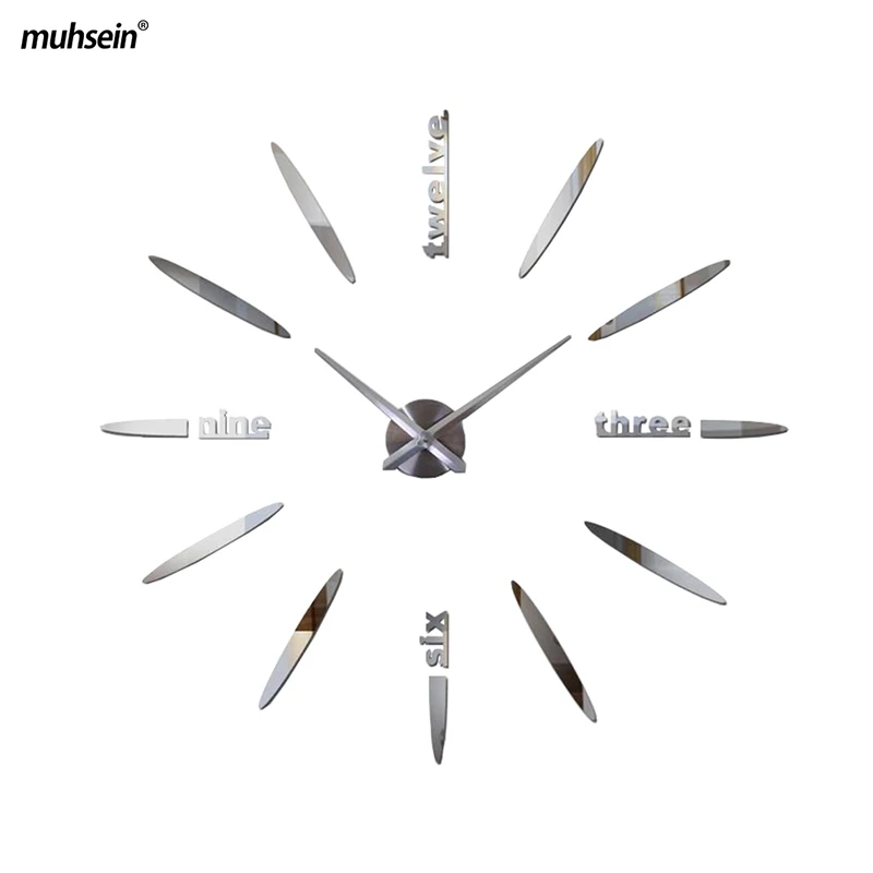 2021 Muhsein Gold Silver Black Arrow Wall Clock Watch Big Size Home Decoration Acrylic Wall Sticker Clock Mute Quartz Watch 