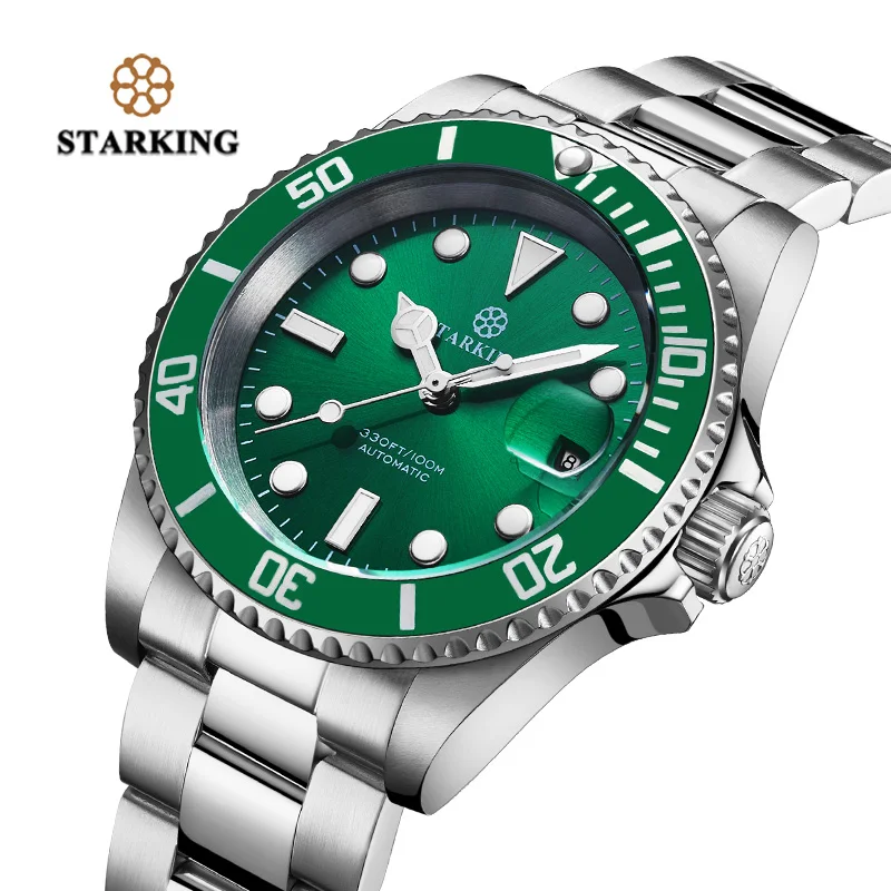 Resistente à Água Relógio de Moda Relógio de Pulso Starking Relógio Masculino Quente Verde Fantasma Mecânico Automático-data Luminoso Rolexable