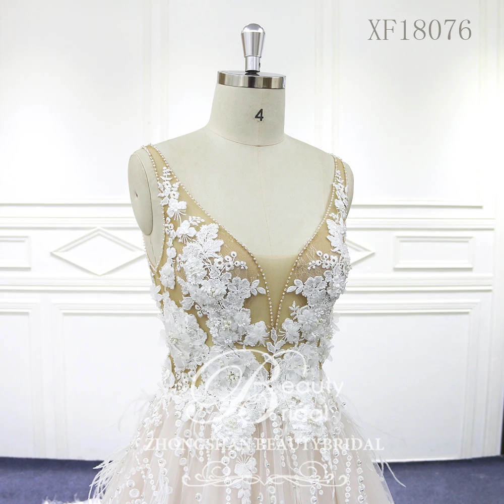 Свадебное платье, реальные фотографии, роскошное кружевное платье с длинным шлейфом, свадебное платье с открытыми плечами, Vestido XF18076