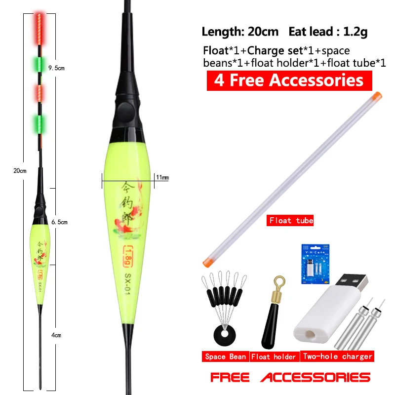 Shallow Water Fishing Float+Gift Fishing Accessories Composite Nano Buoy  Luminous Bobber River Lake Electric Fishing Tool Tackle