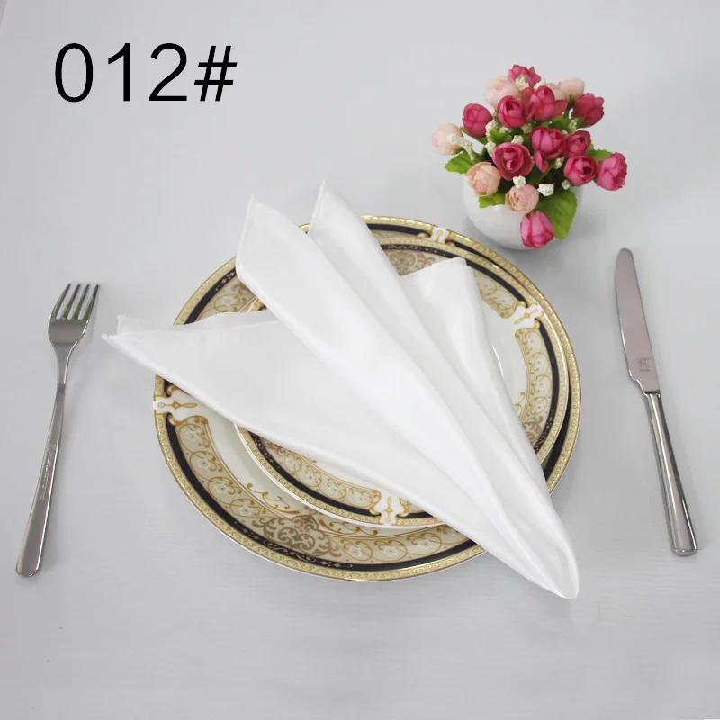 Карманный платок квадратные атласные салфетки Свадебная скатерть для обеденнго стола декоративная для ресторанных вечеринок гостиничные принадлежности 10 шт 48 см - Цвет: Beige White