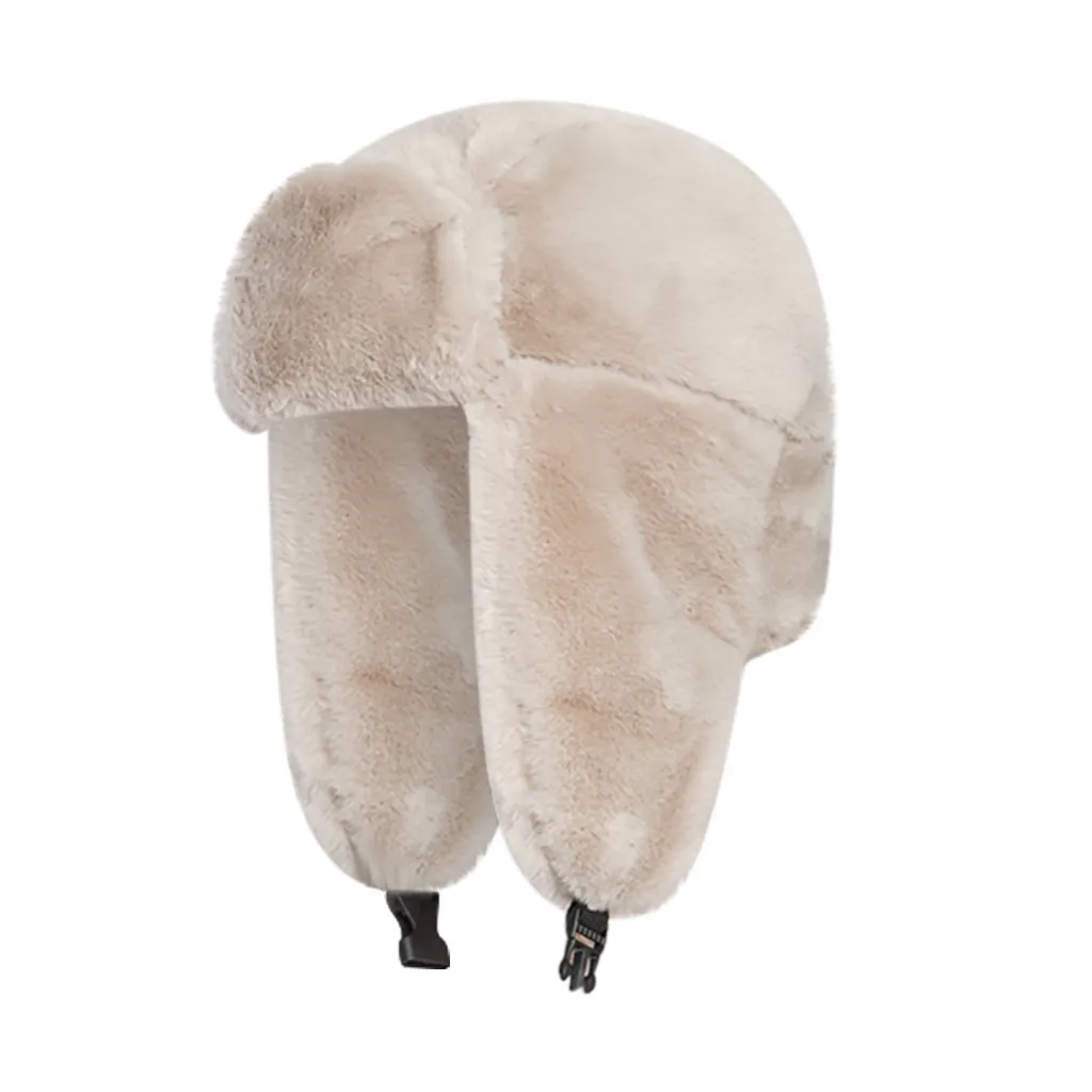 Дизайн, женские мягкие теплые плюшевые шапки-бомберы, толстые шапки-вкладыши, Женские однотонные шапки-тюрбаны для холодной зимы, 9822