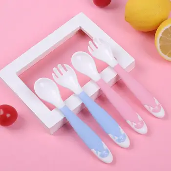 

Creative Cute Spoon Fork Children Gift Tableware Baby Spoon Fork Handle Learning Kids Tableware