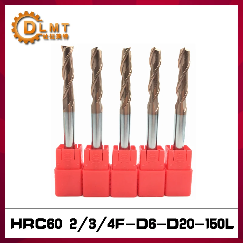 1PC HRC60 End Mill D6-D20 150L 2Flute 3Flute 4Flute Extra Long Solid Carbide Aluminum Cutter CNC Lathe Milling Tools | Инструменты
