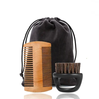 

High Quality Men's Beard Brush Double-sided Shape Comb Mane Oval Comb Beard Template Comb Men's Beard Care Set