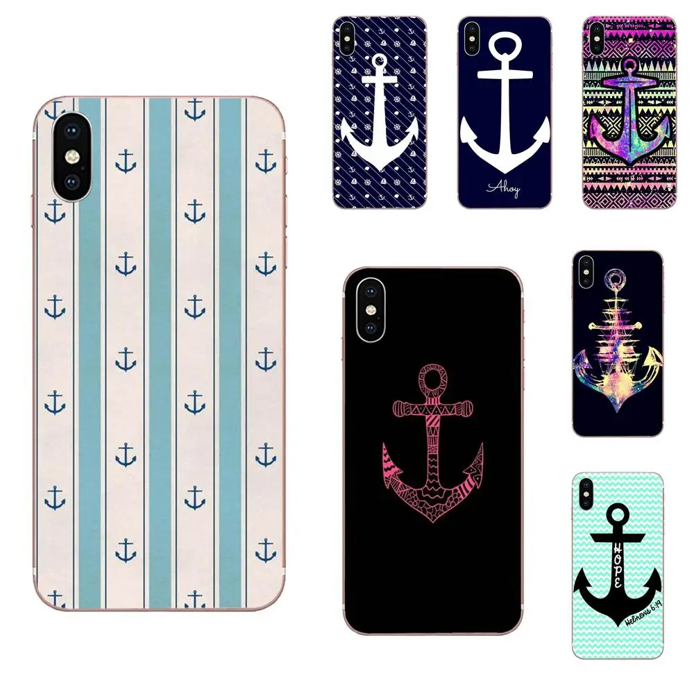 

For Huawei P7 P8 P9 P10 P20 P30 Lite Mini Plus Pro 2017 2018 2019 Soft TPU Mobile Pouch Awesome Stripe Anchors Pattern