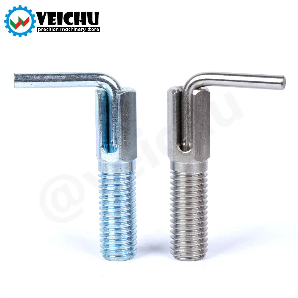Stainless/Carbon Steel L-Handle 1pcs stainless steel knurled plungers For Index Holes VCN233 M6/8/10/12/16 Indexing Plungers Index Bolt