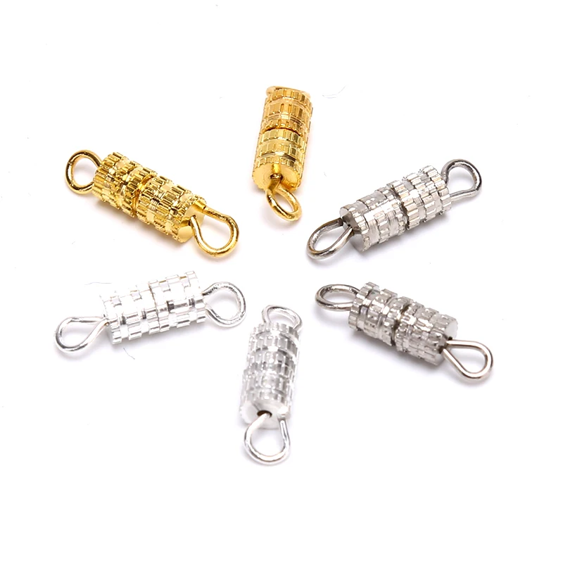 20pcs/set Screw Clasps For Diy Jewelry Bracelets Connectors For Cylinder Fasteners Buckle Closed Accessories