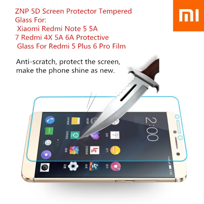 

Xiaomi5D Screen Protector Tempered Glass For Xiaomi Redmi Note 5 5A 7 Redmi 4X 5A6A Protective Glass For Redmi 5 Plus 6 Pro Film