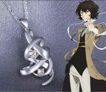 

New Anime Stray Dogs Dazai Osamu Pendant Necklace 925 Silver Anime Jewelry Cos Gift
