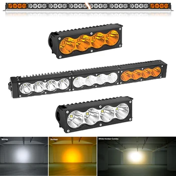 

7.5 inch 40W Modular Units Led Light Bar Single Row Stitching Led Work Light Amber White Flood Spot Combo 4300K 6500K Car Refit