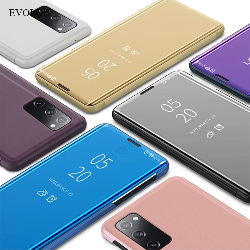 Gương Lật Dành Cho Huawei Honor 10X Lite Thông Minh Kính Chiếu Đứng Điện Thoại Dành Cho Huawei Y7A P Thông Minh 2021 bảo Vệ Lưng Trường Hợp