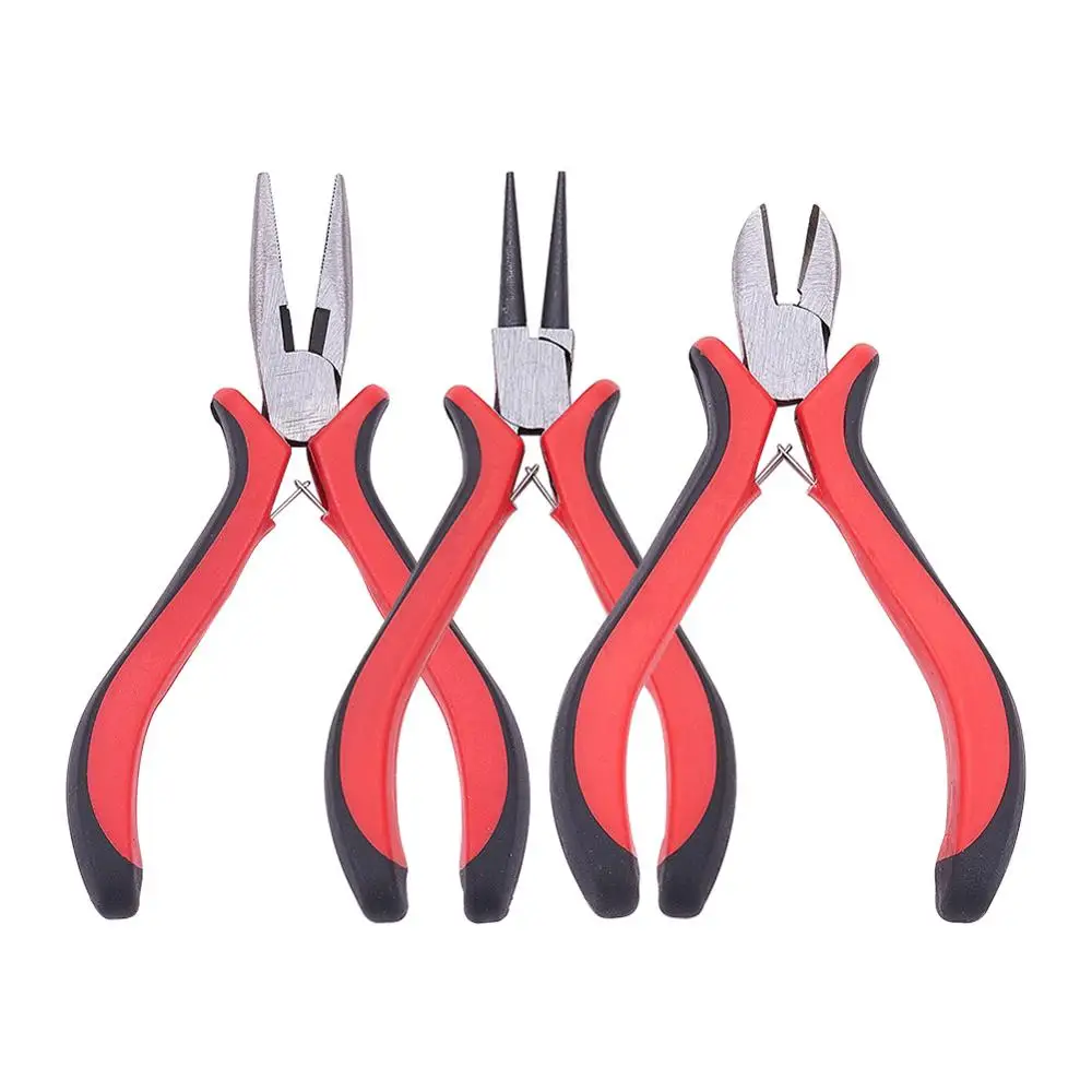 3pcsCarbonSteelJewelryPlierSetsDIYJewelryToolsKitWithRound