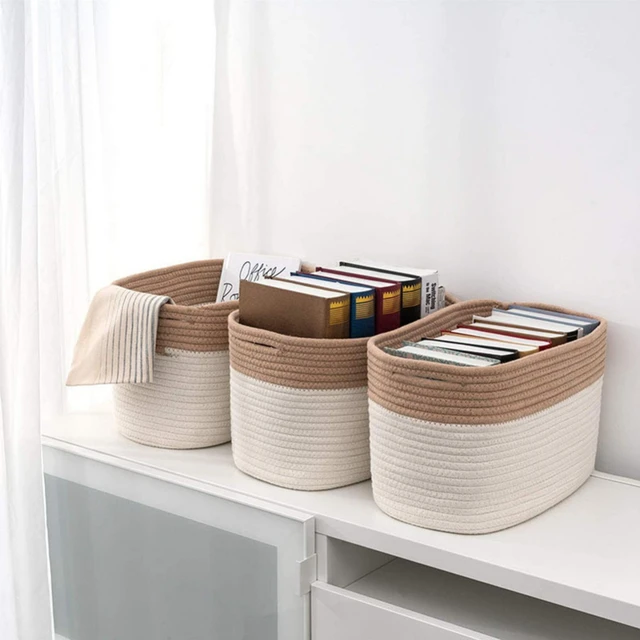 Storage Cubes, Rope Woven Organizing Baskets, Cube Storage Bin