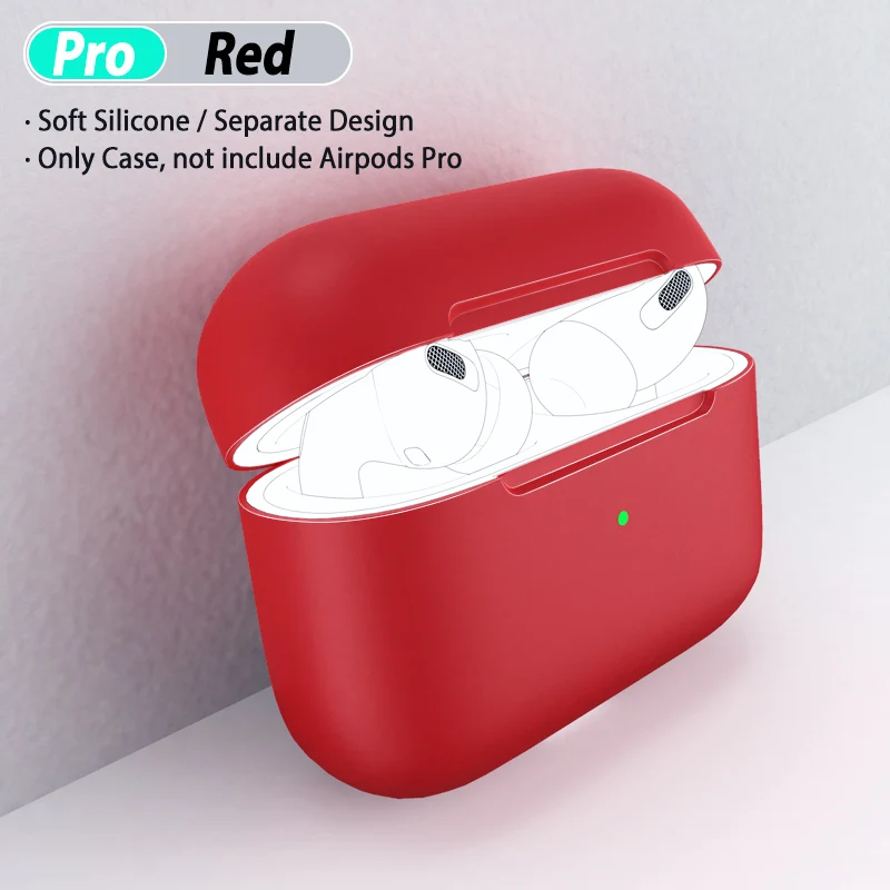 Red Разноцветный Мягкий ТПУ силиконовый чехол s для Apple Airpods Pro защитный чехол Чехол беспроводной Bluetooth чехол для наушников для Air Pods Pro - Цвет: Red