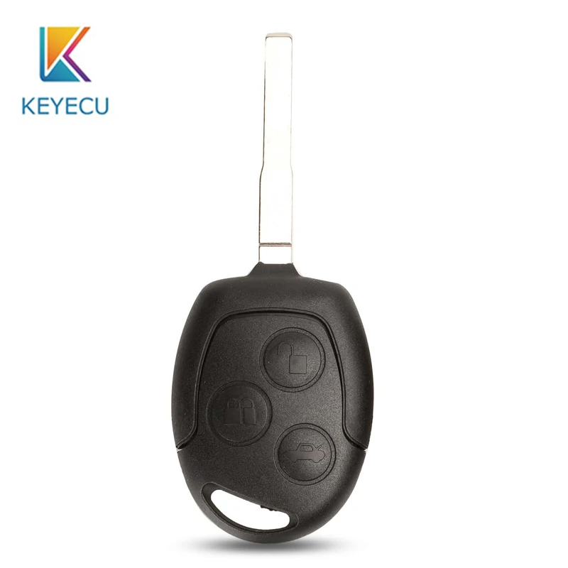 KEYECU 10 шт./партия HU101 лезвие 3 кнопки корпус автомобильного ключа дистанционного управления чехол Fob Крышка для Ford Mondeo Fusion Focus Fiesta C-Max
