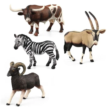 

Animals Model Toys for Children Kids Zebras Sheep Rhinos Simulation Action Figures Plastic Animal Figurine Educational Toys Gift