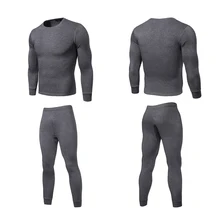 Зимнее теплое мужское термобелье кальсоны зимняя одежда однотонная черная серая плотная термобелье Мужская бархатная одежда