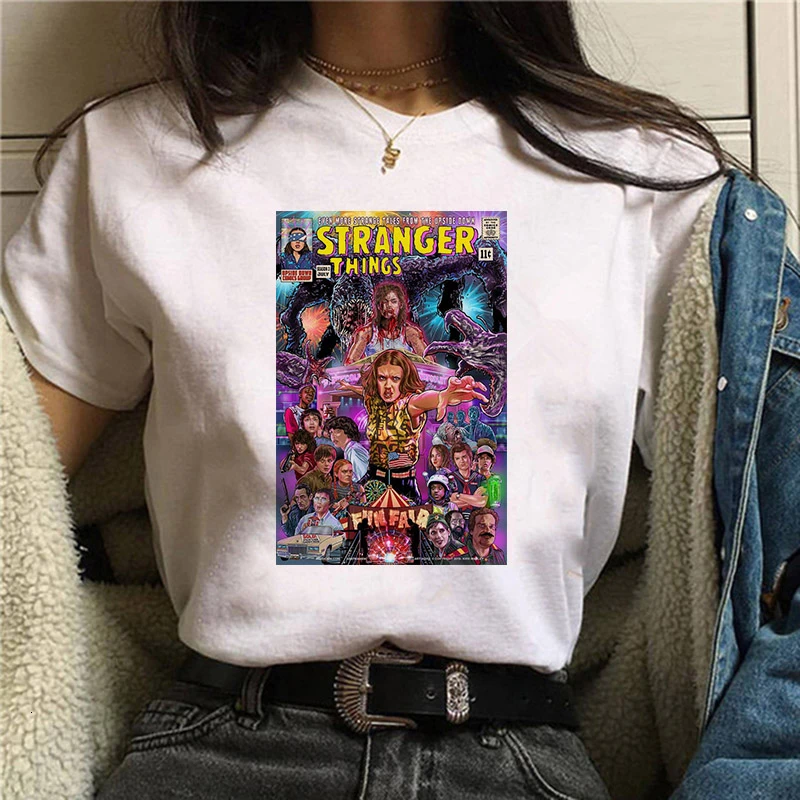 Stranger Things season 3 T Shirt Women Upside Down Tshirt Eleven Female Graphic grunge T-shirt femme tee Shirts funny clothing - Цвет: 1231