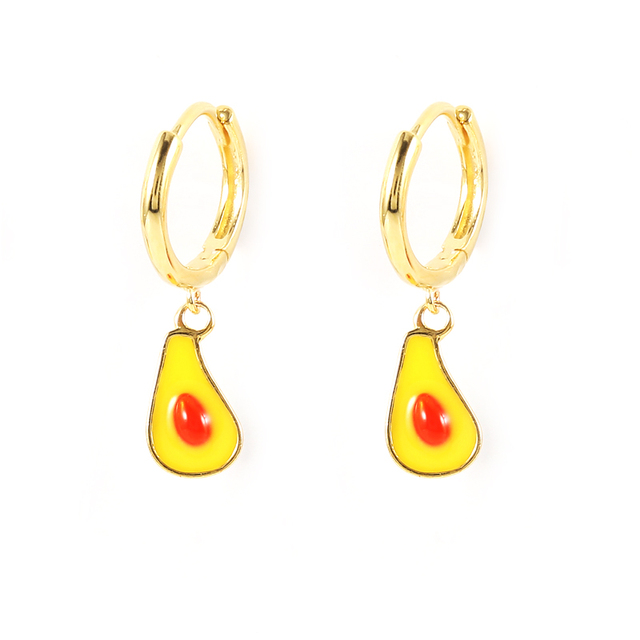 925 Sterling Silver Colored Enamel Fruit Pendant Dangle Earrings Summer Collection Strawberry Avocado Cherry Charm Earrings