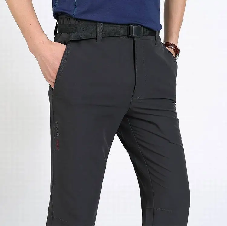 Four Seasons Paragraph MEN'S Quick-dry Pants Outdoor Casual Straight-Leg Trousers Four Sides Elasticity Athletic Pants Breathabl