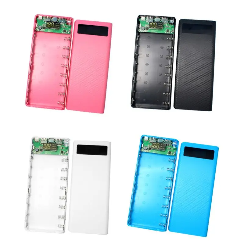 

3Port 8x18650 Power Bank Case with Digital Display Screen Charging Box DIY Shell