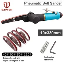 Herramientas de amoladora de correa, lijadora de correa de aire de 3/8 pulgadas, máquina de lijado, Kit de pulido neumático, herramienta de pulido de ángulo de aire de 10x330mm