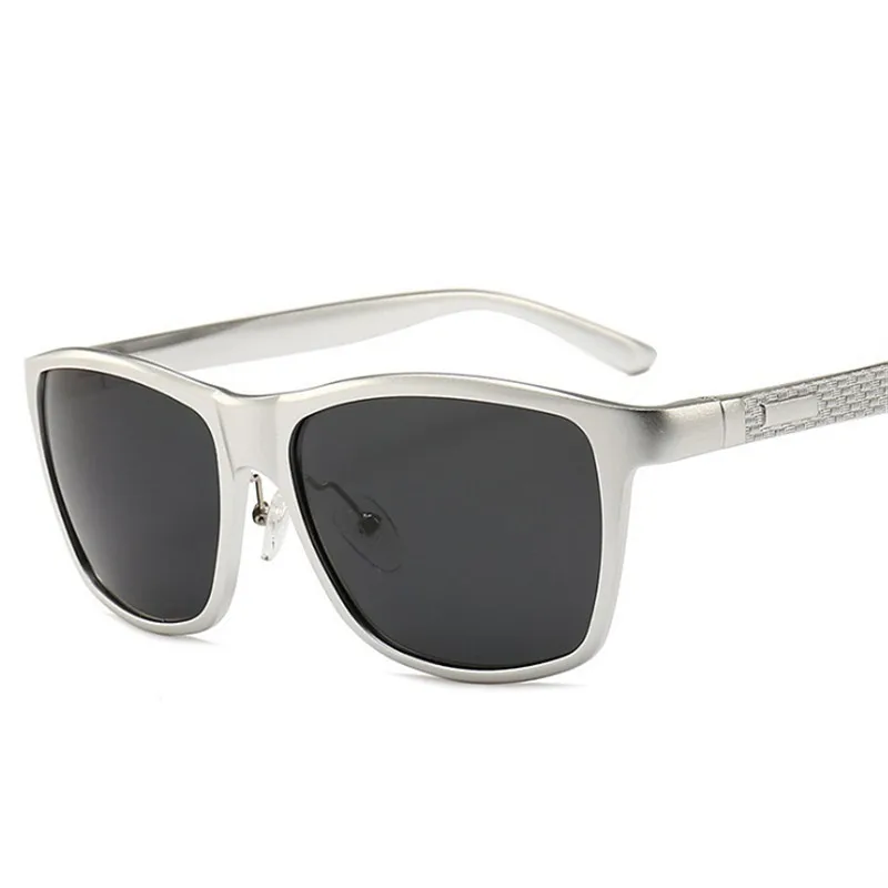 UVLAIK, поляризационные солнцезащитные очки, мужские, Ретро стиль, бренд, алюминий, магний, Классические солнцезащитные очки, квадратные, для вождения, для автомобиля - Цвет линз: Прозрачный