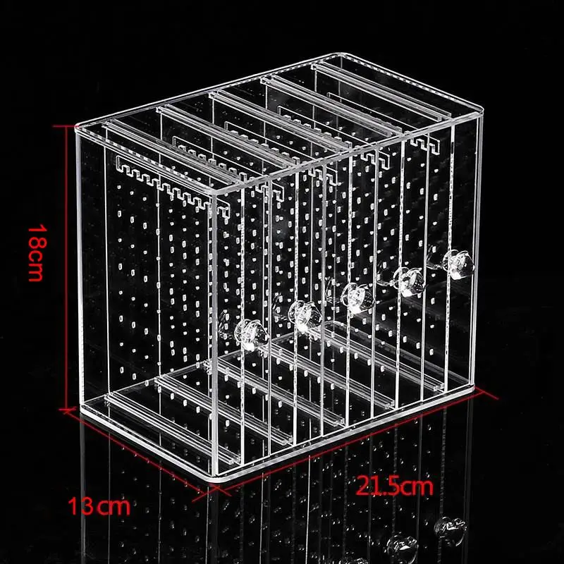 5 лотков акриловые серьги держатель для украшений коробка для хранения пылезащитные ящики стойки держатель чехол для хранения прозрачный/черный - Цвет: Transparent