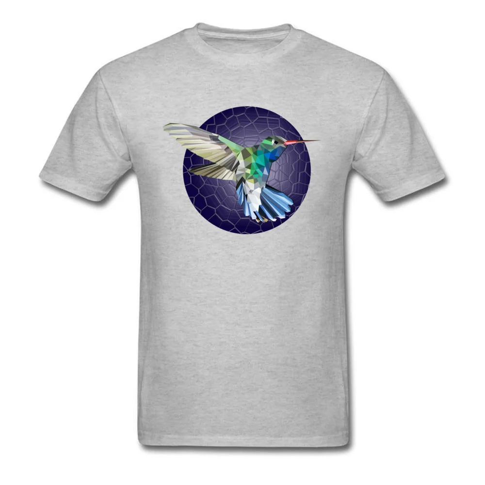 Hummingbirds night T-shirts Short Sleeve Design Funny Men Summer Tops & Tees Design Tops Shirt Round Collar Pure Cotton Hummingbirds night grey