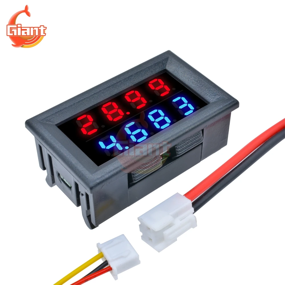 Mini 5 Wires Digital 0.28'' DC 0-100V 10A Voltmeter Ammeter Volt Amp Voltage Current Meter Tester Panel Dual LED Display