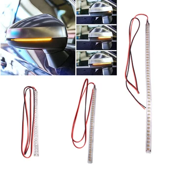 

Universal 2 pcs Dynamic Amber LED Car Side Rearview Mirror Turn Signal Indicator Light Lamp Strip