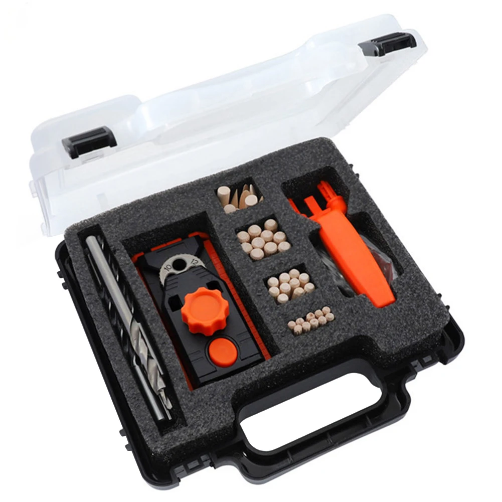 

2 In 1 Alloy Steel Punch Oblique Hole Locator Set Guide Tools Cutter Positioning Woodworking Step Drill Opener Wood Tenon DIY