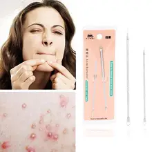 2 шт. игла для удаления прыщей двухсторонняя из нержавеющей стали для удаления черных точек