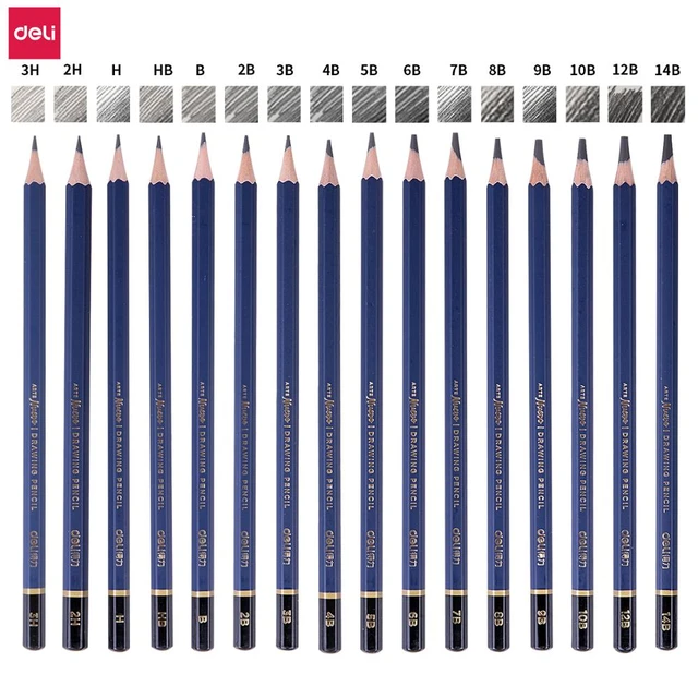 Sketch Pencils Hb 2b 4b 6b 8b 10b  Deli Wood Standard Pencil -  Professional Wooden - Aliexpress