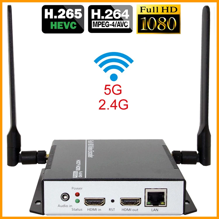 

HEVC H.265 HDMI Video Audio To RTSP RTMP HTTP M3U8 Streaming Encoder Wireless H265 H.264 HD Video To IP Stream Encoder IPTV WiFi