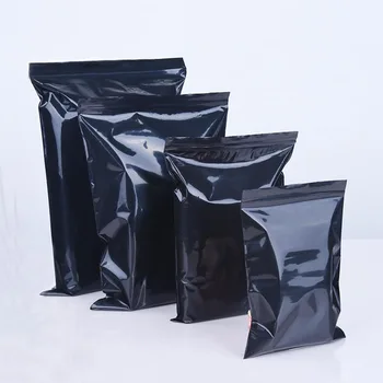

100 Pcs Black Shading Zipper Bags, Lightproof Plastic Black Ziplock Bags for Electronics Chemical Raw Materials Medical supplies