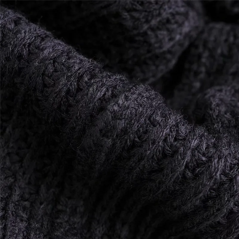 Women vintage turtleneck collar pockets patch sweater ladies basic casual loose knitted pullovers autumn chic tops