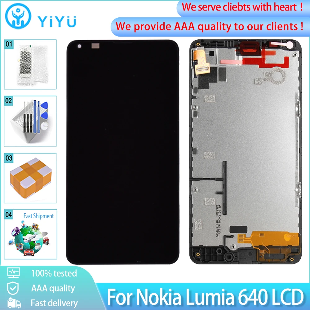 5 0 &quotОригинальный ЖК модуль для Nokia Lumia 640 N640 дисплей сенсорный экран дигитайзер с