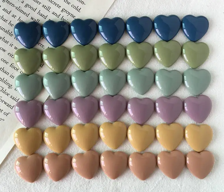 Японские сладкие конфеты цвета сердца DIY ремесла для плоские пластмассовые Персиковое сердце из кабошона украшения для скрапбукинга