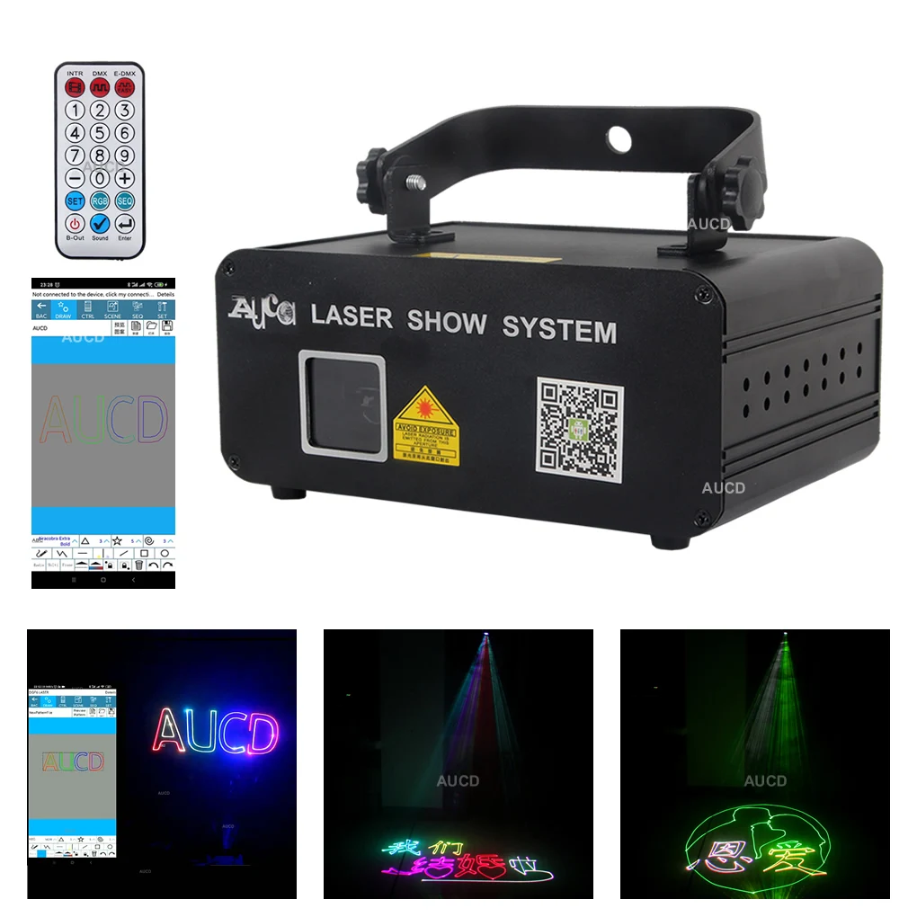 Цветной лазерный проектор RGB с дистанционным управлением через Bluetooth управление