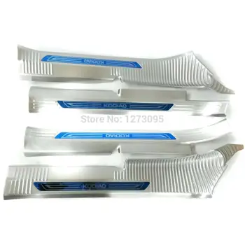 

For 2017 2018 Skoda Kodiaq Stainless Interior Door Sill Scuff Plate Kick Guard Pedal Threshold Step Protector Car Accessories