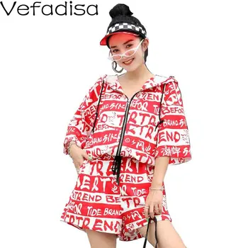 

Vefadisa Letter Print Women Playsuits Casaul 2020 Summer Thin Short Sleeve Playsuits Hoodie Women Playsuits Black Red QYF2302